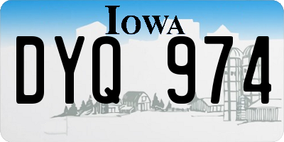 IA license plate DYQ974