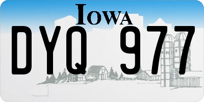 IA license plate DYQ977