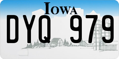 IA license plate DYQ979