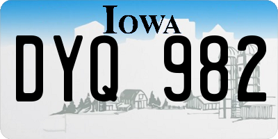 IA license plate DYQ982