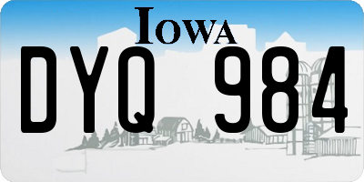IA license plate DYQ984