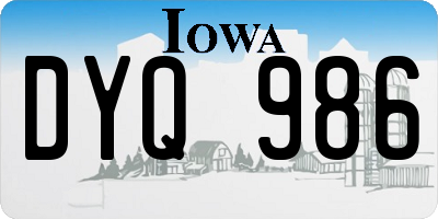 IA license plate DYQ986