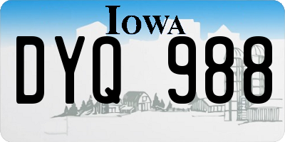 IA license plate DYQ988