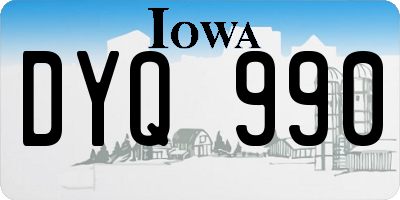 IA license plate DYQ990