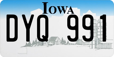 IA license plate DYQ991