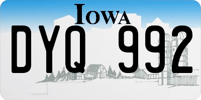 IA license plate DYQ992