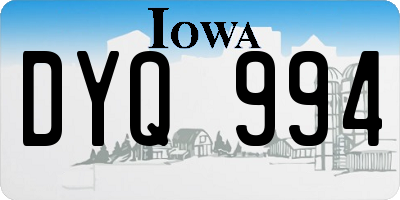 IA license plate DYQ994