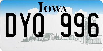 IA license plate DYQ996