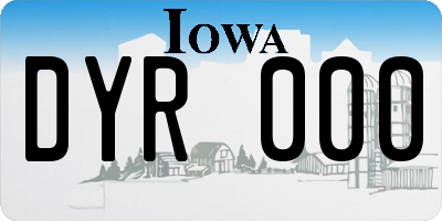 IA license plate DYR000