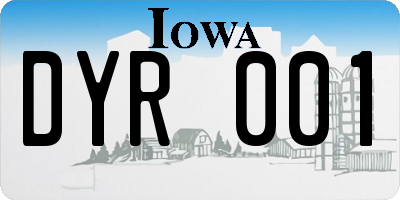 IA license plate DYR001