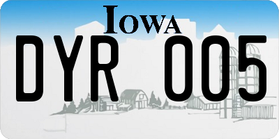 IA license plate DYR005