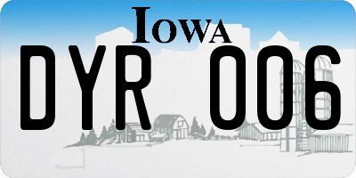 IA license plate DYR006
