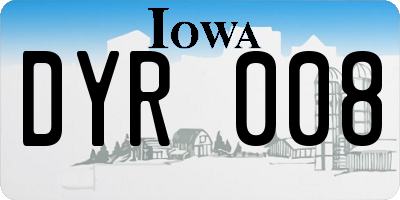 IA license plate DYR008