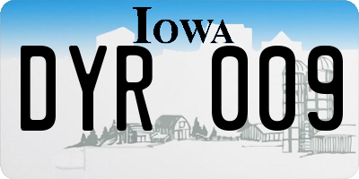 IA license plate DYR009