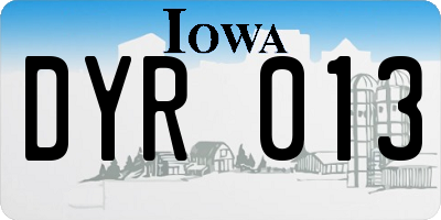 IA license plate DYR013