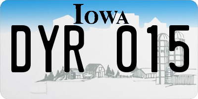 IA license plate DYR015