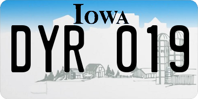 IA license plate DYR019