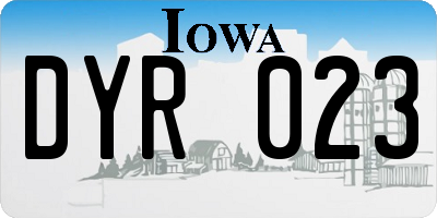 IA license plate DYR023