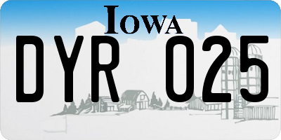 IA license plate DYR025