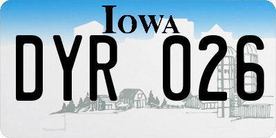 IA license plate DYR026