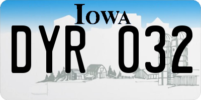 IA license plate DYR032