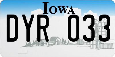 IA license plate DYR033