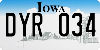 IA license plate DYR034
