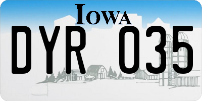 IA license plate DYR035