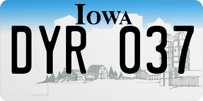 IA license plate DYR037