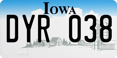 IA license plate DYR038