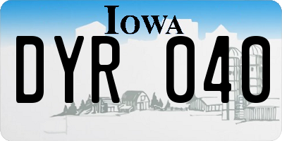 IA license plate DYR040