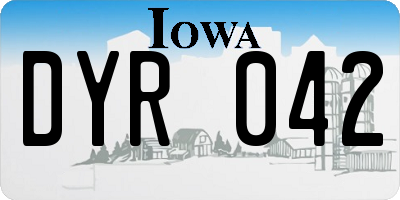 IA license plate DYR042