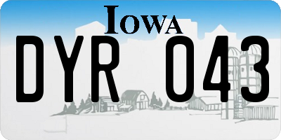 IA license plate DYR043