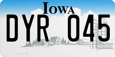 IA license plate DYR045