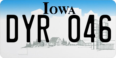 IA license plate DYR046