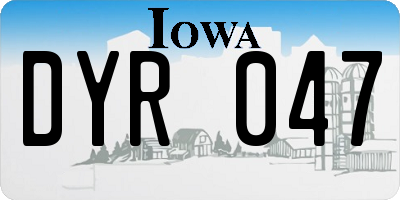 IA license plate DYR047