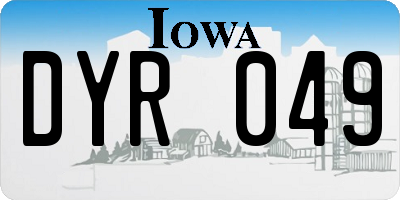 IA license plate DYR049