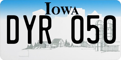 IA license plate DYR050