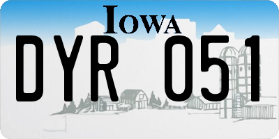 IA license plate DYR051