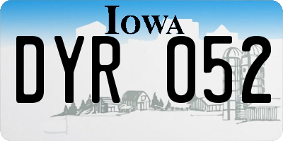 IA license plate DYR052