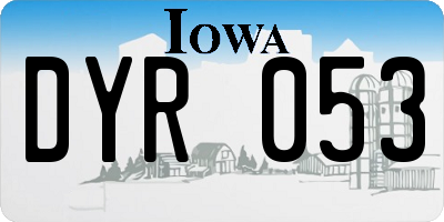 IA license plate DYR053