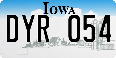 IA license plate DYR054
