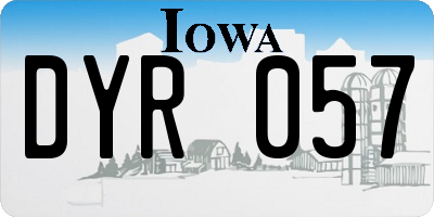 IA license plate DYR057