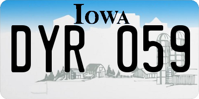 IA license plate DYR059