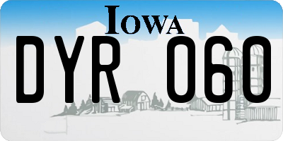 IA license plate DYR060
