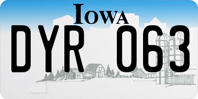 IA license plate DYR063