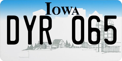 IA license plate DYR065