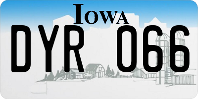 IA license plate DYR066