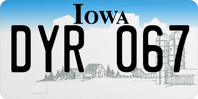 IA license plate DYR067