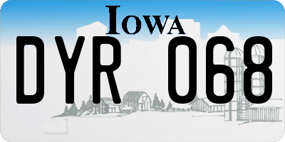 IA license plate DYR068